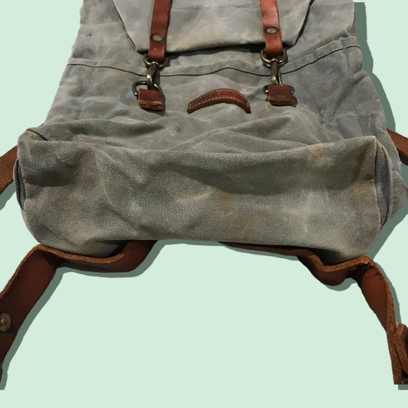 “The Scout” Backpack by Bradley Mountain waxed canvas and leather hiking pack - Picture 10 of 16